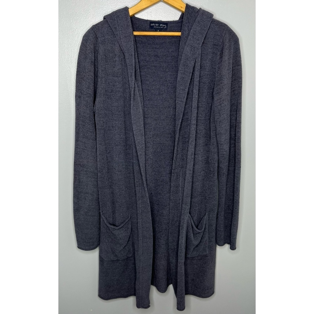 BAREFOOT DREAMS Dark Blue Hooded Cardigan Sweater
